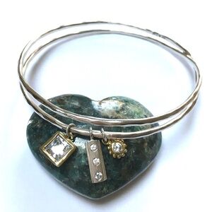 NEW SILPADA Bracelet Sterling Silver B3079 Mix CZ 3-Charm Bangle NEW SILPADA BOX
